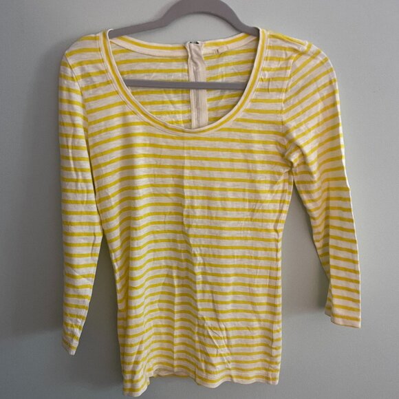 J.Crew Factory Painter Zip Tee in Yellow Stripe - Picture 3 of 6